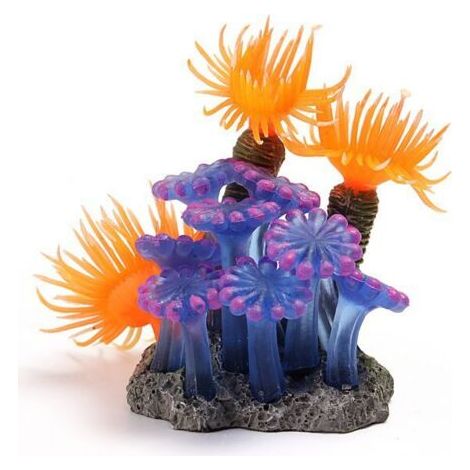 Décor fantaisie pour aquarium Corail Artificiel, Anémone Lumineuse de mer de Corail de Silicone de Plante de Simulation pour la décoration de réservoir de Poissons Ornements d'aquariumDécor (1/5)