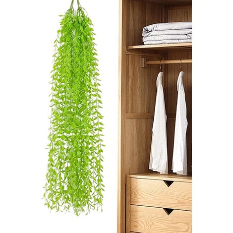 Feuilles de saule verdure - Bouquet de verdure synthétique - Plante d'extérieur vibrante - Décoration de terrasse, jardin, cour, balcon fiable, fête de mariage, flore artificielle pour la maison, le (1/5)