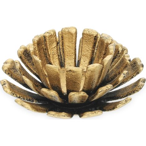 Set di 2 portacandele a forma di fiore per decorazione giardino esterno atmosfera zen 6 x 13,5 cm in ghisa nero 130012201