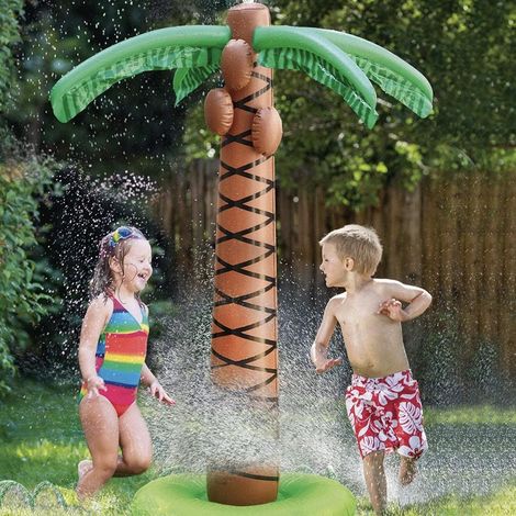 Linghhang – Jouet d'arrosage gonflable palmier 61 pouces – Arroseur d'eau pour enfants – Activité plage et jardin – Facile à utiliser en été (1/5)