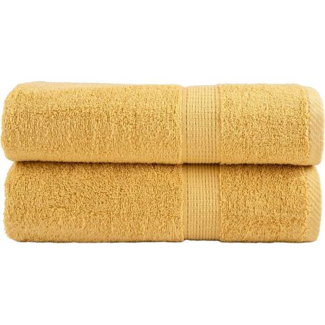 Toallas de ducha SOLUND 2 uds dorado 70x140 cm 600 gsm vidaXL