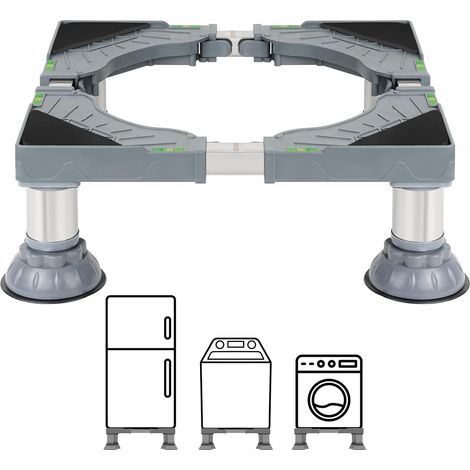 1 socle maà laver, acier inoxydable, réhausseur ajustable 16-19cm, charge 300kg, pieds antidérapants, pour lave-linge et sèche-linge (1/5)