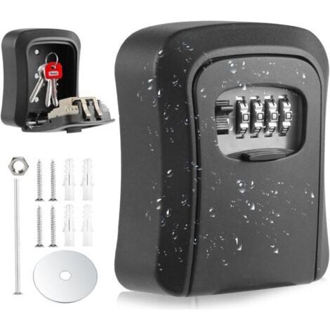 (ABS L) Large Capacity Key Box, Waterproof and Rustproof Outdoor Secure Key Box, Key Box with Code for Indoor and Outdoor Use (1/5)