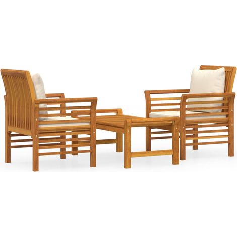 Maison Exclusive - Set Mobili da Giardino 3pz con Cuscini Legno Massello di Acacia (1/5)