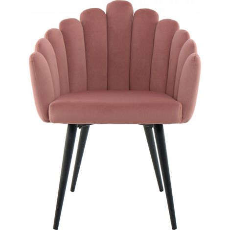 Fauteuil semi artisanal motif vintage ALE 58x62 vieux rose (1/5)