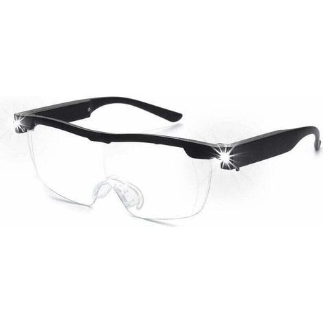 Loupe grossissante à 160 %, fonctionnant sur piles avec éclairage LED - Loupe puissante - Lunettes mains libres pour les travaux de précision, les loisirs créatifs, la création de bijoux, la lecture e (1/4)