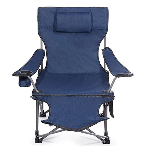 Chaise pliante extérieur bleue portable oxford fer armature camping pêche (1/5)