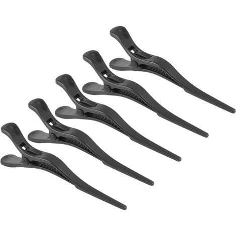 Lot de 5 grandes pinces à cheveux crocodiles en matériau de qualité supérieure - Forte adhérence - Pour coiffure, coiffage, bricolage, maquillage et lavage du visage - Utilisation polyvalente (1/5)