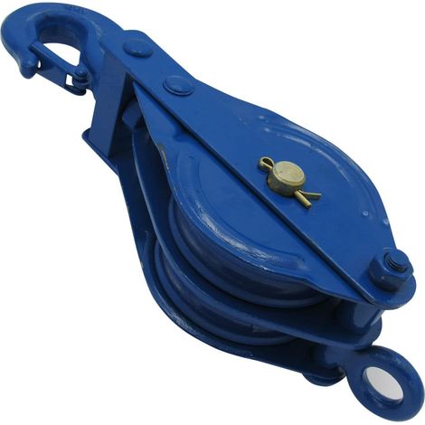 2 Ton 150MM Double Block With Hook Blue Painted - 16MM Pulley Wire Rope Safety Lifting (1/5)