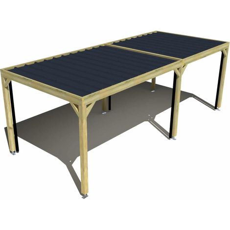 Carport bois • 7m x 3m • indépendante • sens largeur • livraison comprise (1/3)
