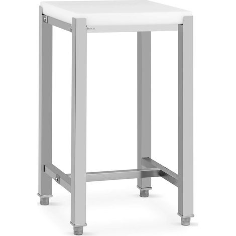 Billot boucherie 40 x 50 cm hauteur de travail 86,5 cm acier inoxydable / plastique (polyéthylène) (1/5)