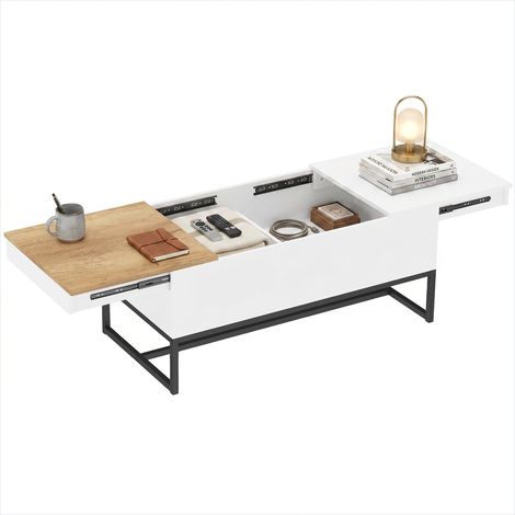 Table basse extensible avec rangement caché et pieds en acier (1/5)