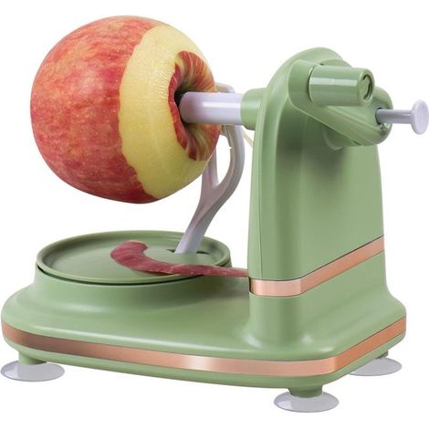 Éplucheur de pommes automatique - Pour pommes et poires - Extracteur de trognons - Vert clair - Ustensile de cuisine (1/5)