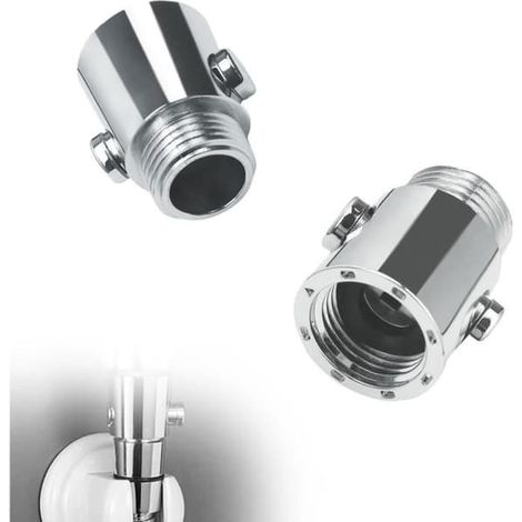 Bouchon de douche en acier inoxydable, entièrement galvanisé, économiseur d'eau pour douche, bouchon à ouverture facile en un clic, avec anneau (1/4)