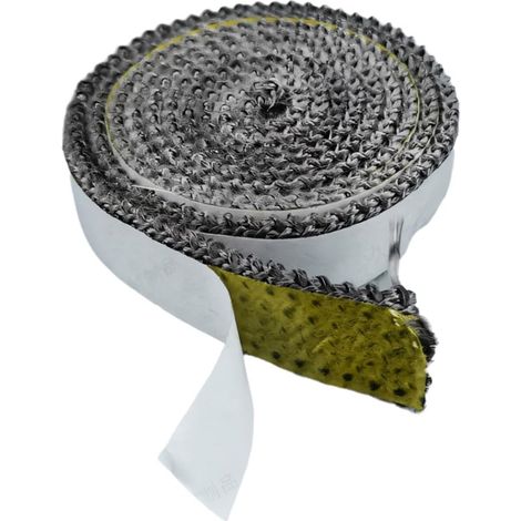 rotolo di guarnizione ignifuga per stufe a legna, 6 mm x 20 mm, guarnizione di tenuta in fibra di vetro da 2 m, per giunti di camini, stufe a legna, forni, caminetti, sigillatura di tubi ignifughi