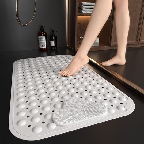 Tapis de douche antidérapant et anti moisissure pour personnes âgées, 70 x 40 cm, douche antidérapant pour douche intérieure avec massage des pieds (1/5)