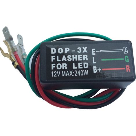 Universelles LED-Blinkrelais für Autos und Motorräder DOP-3X 12VDC 240W 3-Draht-Blinkrelais (1/4)