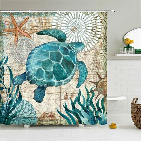 Rideau de douche amusant avec crochets, imperméable, décoratif, motif chat et chien 3D, 240 x 180 cm, rideau de douche créatif et personnalisé