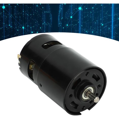 Schwarzer Gleichstrommotor mit runder Welle 775, 12 V, 12.000 U/min, Kugellager, Hochgeschwindigkeits- und Hochdrehmomentmotor. (1/5)