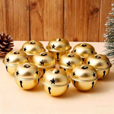 Bardusch - Lot de 24 clochettes en métal de 4 cm - Clochettes de Noël décoratives pour bricolage (doré) (1/4)