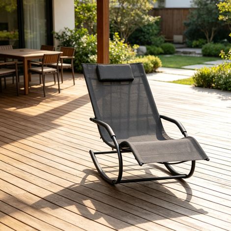 Fauteuil à bascule moderne, fauteuil inclinable confortable avec fonction bascule, fauteuil de relaxation ergonomique (vendu à l'unité) (1/5)