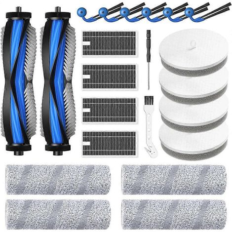 Pour aspirateur Ecovacs Deebot X11 OmniCyclone : 2 brosses rotatives, 4 balais à franges, 4 filtres en mousse, 4 filtres HEPA, 6 brosses latérales, 2 outils (1/5)