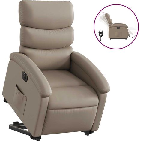 Maison Exclusive - Poltrona Alzapersona Reclinante Elettrica Cappuccino Similpelle