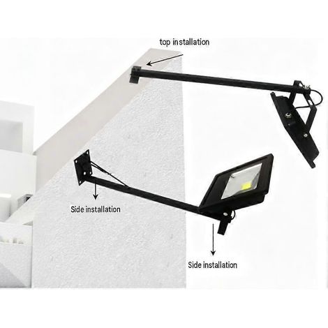 Confezione da 1 - Illuminazione per insegne - Faretto LED da esterno da 20 W per negozi - 50 cm - Montaggio superiore - Nero (1/5)