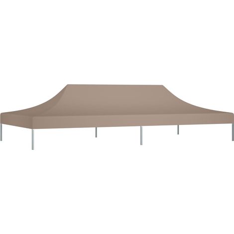 INLIFE Toile de rechange pour pavillon tonnelle tente Toit de tente de réception 6x3 m polyester haute densité 270 g/m² Taupe (1/5)