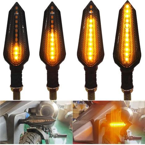 Clignotants Moto - 4 Pièces - 12 LED Amber - Étanches - 12 V - Pour Moto Scooter Quad Cruiser Off-Road (1/5)