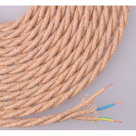 Cable De Corde De Jute Tissé Et Tressé 3x0,75mm 25m Euro/m (1/3)