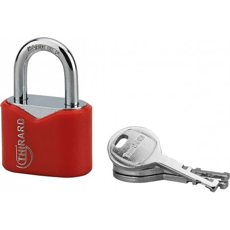 THIRARD - Cadenas à clé Ruby Color, acier, intérieur, anse acier, 32mm, 3 clés - THIRARD (1/2)