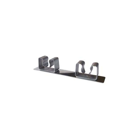 GANCIO APPENDISCOPA 2 POSTI ACCIAIO INOX