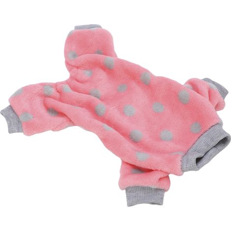 Pyjama pour animaux à quatre pattes, élégant, mignon, respirant, léger et extensible, en peluche douce, pour chiens de petite et moyenne taille et chats, rose (1/5)