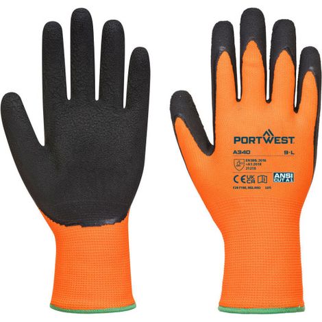 Guantes HiVis Grip con espuma de látex A340 (12 pares) M Naranja/Negro