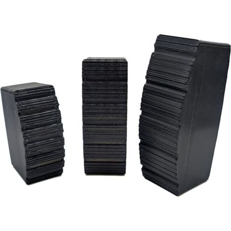 2 Patins enveloppants échelle escabeau TPU - 33x20mm - Noir (1/5)