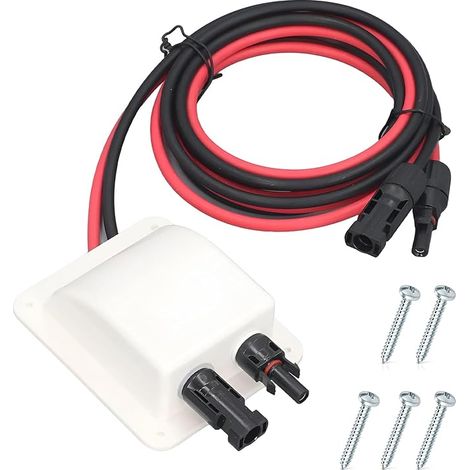 Presse Fil Étoupe Panneau Solaire Double Passe Toit Camping Car IP68 ABS Entrée Cable Solaire avec Câble D'extension de 2 M pour Panneaux Solaires Camping Car Projet (1/5)