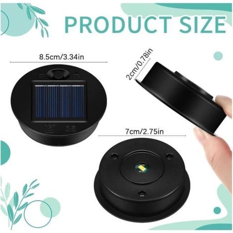 Ersatzteile – Wasserdichte Solarlampe – 8,5 cm – Integrierte LED (1/5)