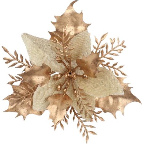 24-teiliges künstliches Weihnachtsblumen-Set – Weihnachten – Funkelnde Weihnachtsdekoration – Geeignet für Christbaumkränze – Stil C (1/5)