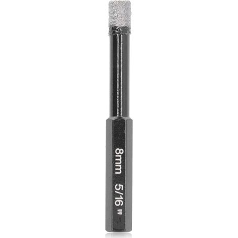 8mm diamant trou scie foret ouvreur coupe à sec tige hexagonale outil de forage pour carreaux de céramique