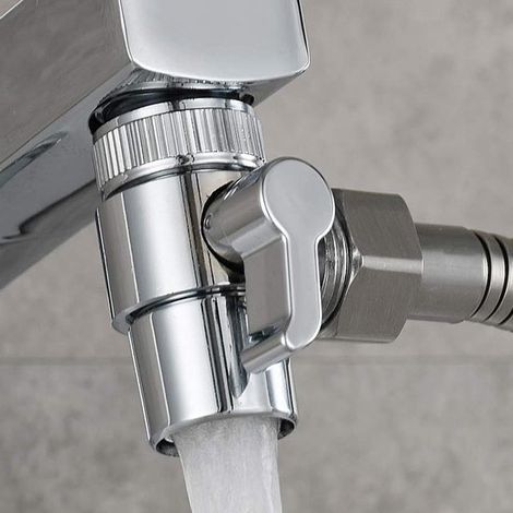 Dreiwege-Ventilverteiler für Küchen- oder Badezimmerarmaturen, Messing, Chrom, Ersatzteil für optimalen Wasserdurchfluss (1/4)