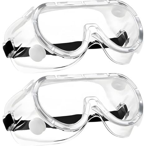 2 Paires de Lunettes de Sécurité Transparentes avec Lentilles Anti Buée Protection Latérale et Protection UV pour Bricolage, Chimie, Travaux, Chantiers (1/5)