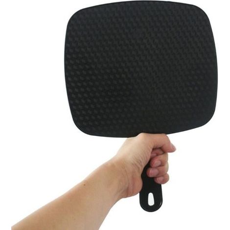 Tragbarer Handspiegel für professionelle Salons, manueller Friseurspiegel mit Griff, quadratisches Format für Make-up. (1/5)