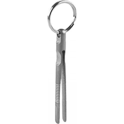 Mini-pince multifonction – Argent – Alliage titane – 5,9 cm – Porte-clés – Camping et voyage – Compacte (1/5)