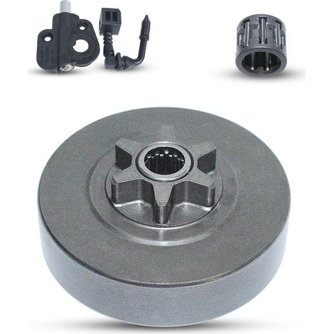 3/8" 6T Pignon de Tambour d'embrayage pour Husqvarna 137 142 235 236 240 Tronçonneuse Compatible avec Partner 350 351 421 2035 Rechange 530047061 530071259