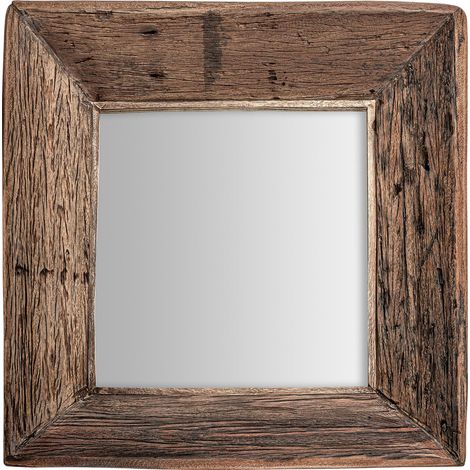 Miroir industriel Walding en bois naturel - Bois vieilli patiné naturel (1/3)