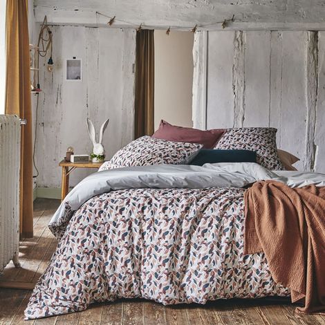 Housse de Couette imprimée en Percale de Coton, 260x240cm, Violet (1/3)