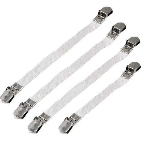 Fixations pour Housse de Planche à Repasser en Fer Blanc, 4 pièces Clips pour Housse de Planche à Repasser, draps et nappes (1/5)
