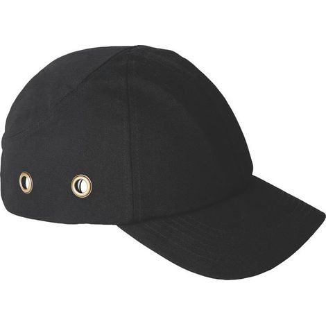 Casquette anti-heurt 100% coton noir – Coque ABS et renfort EVA – Coussinets en polyéthylène – Anneaux d'aération en cuivre – (1/5)