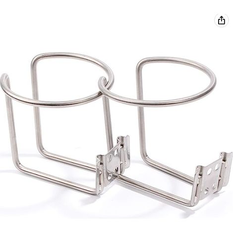 Porte-gobelet universel chromé argenté, compatible avec les voitures, les bateaux, les camions et les camping-cars. Lot de deux. (1/5)